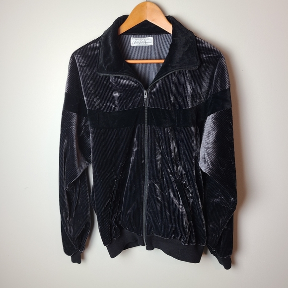 Saks Fifth Avenue Other - Vintage 80s Saks Fifth Avenue Velour Track Jacket